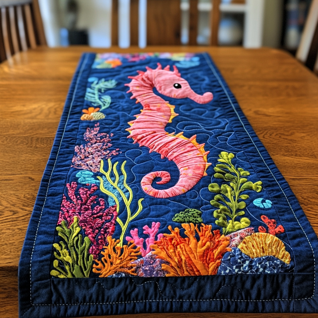 Seahorse DAI110225412 Quilted Table Runner