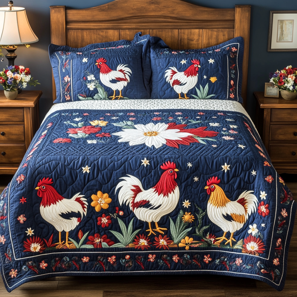 Chicken DAI110225221 Quilt Bedding Set