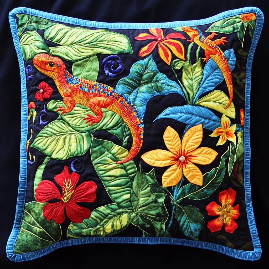 Lizard DAI190225222 Quilted Pillow Case