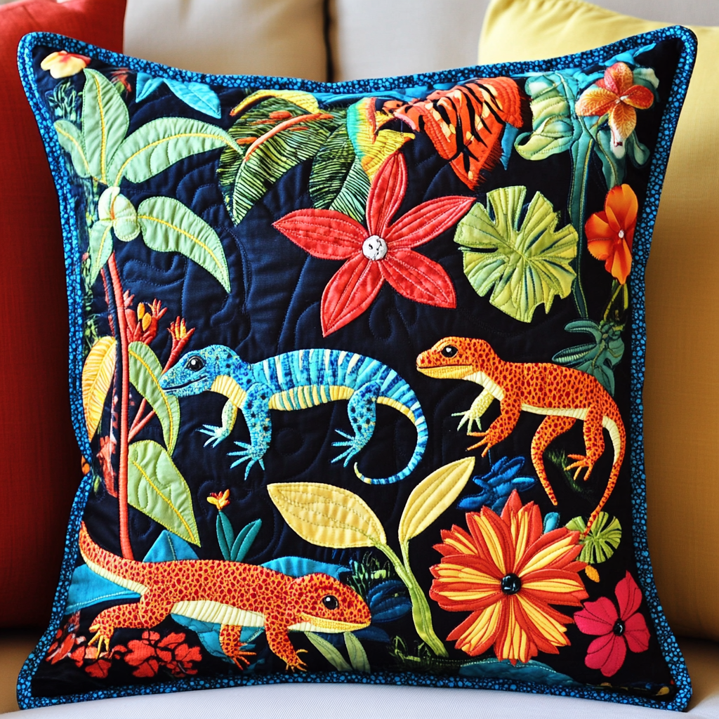 Lizard DAI190225224 Quilted Pillow Case