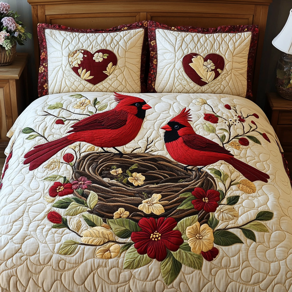 Valentine Cardinal DAI150125271 Quilt Bedding Set