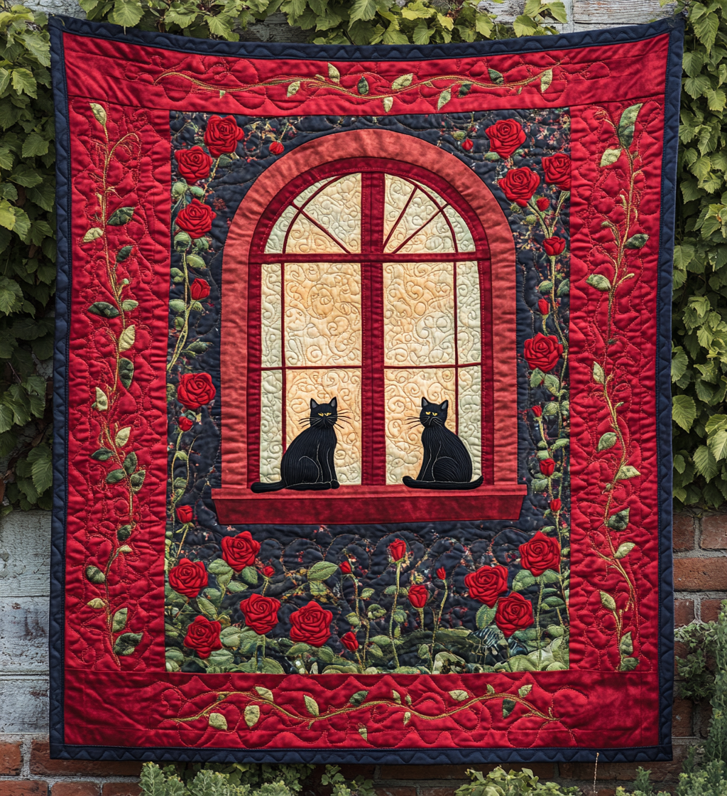 Cat In The Window DAI040225089 Quilt Blanket