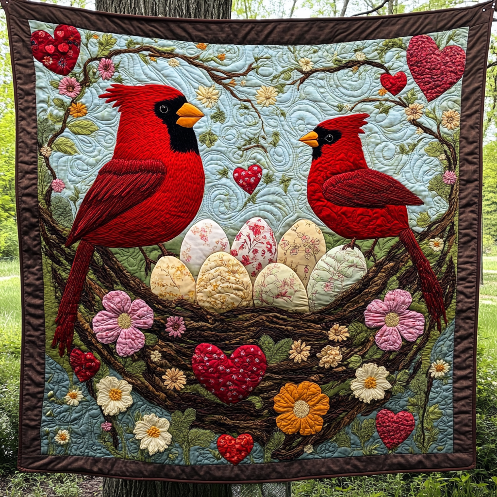 Valentine Cardinal DAI150125095 Quilt Blanket