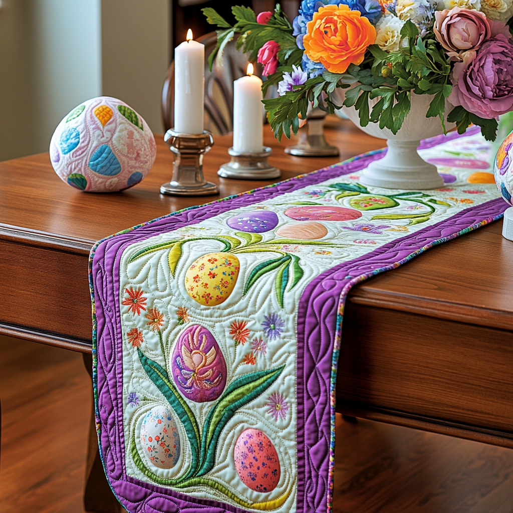 Easter Egg DAI190225287 Quilted Table Runner