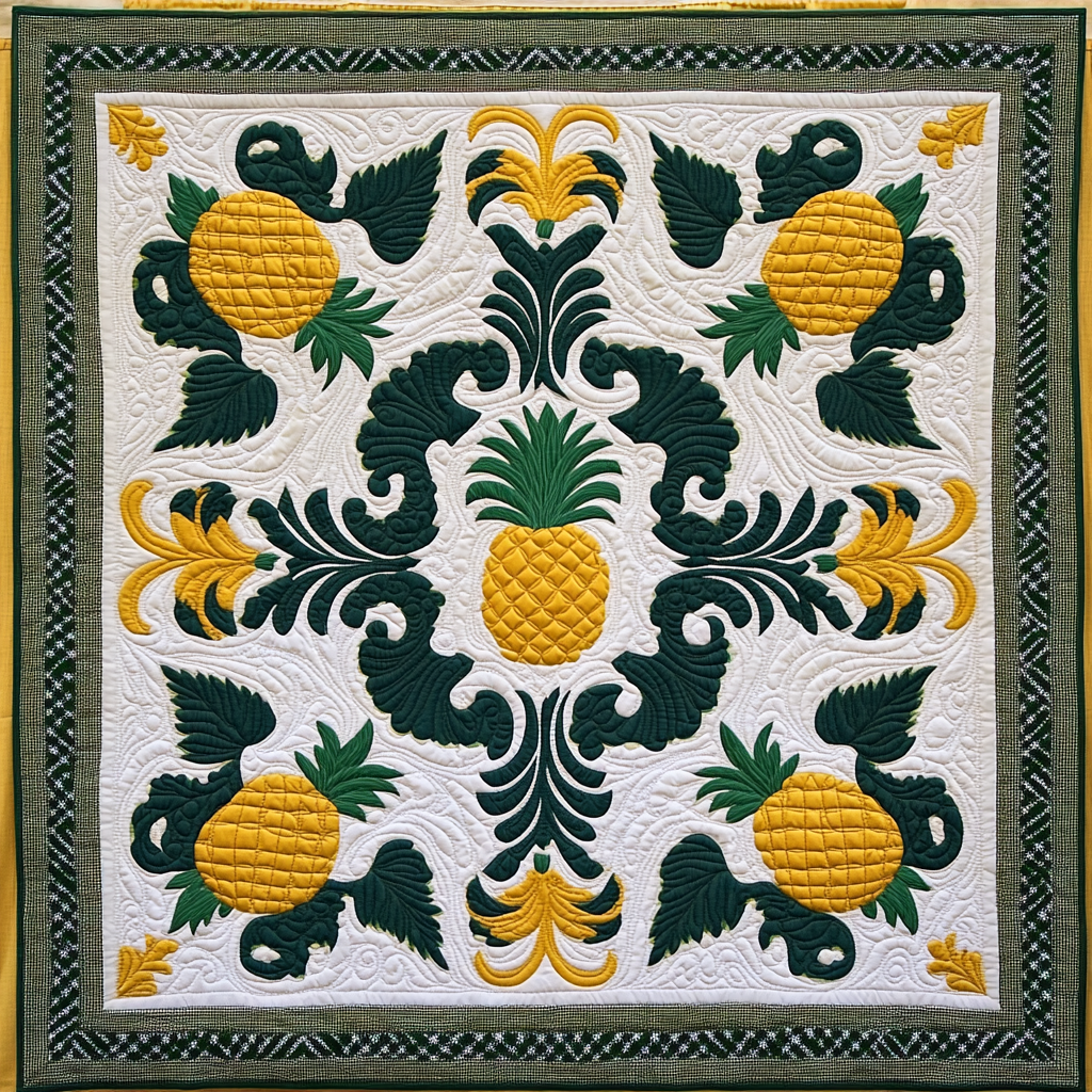 Hawaiian Pineapple DAI040225078 Quilt Blanket