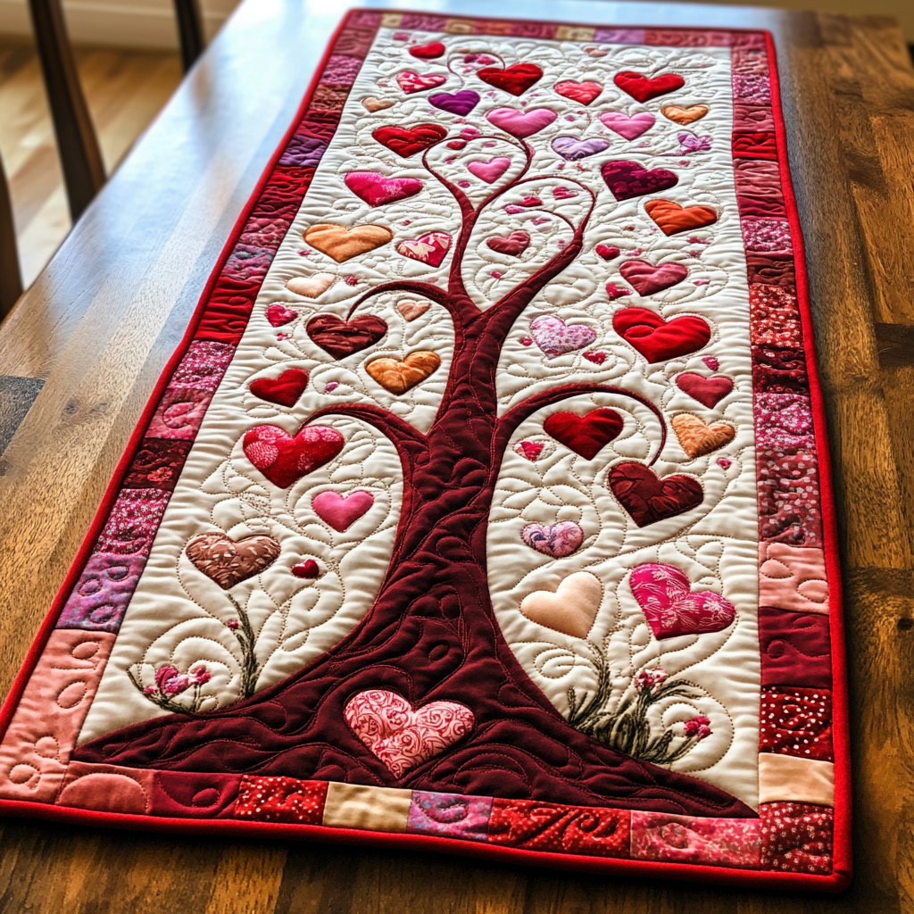 Tree Of Hearts DAI301224285 Quilted Table Runner