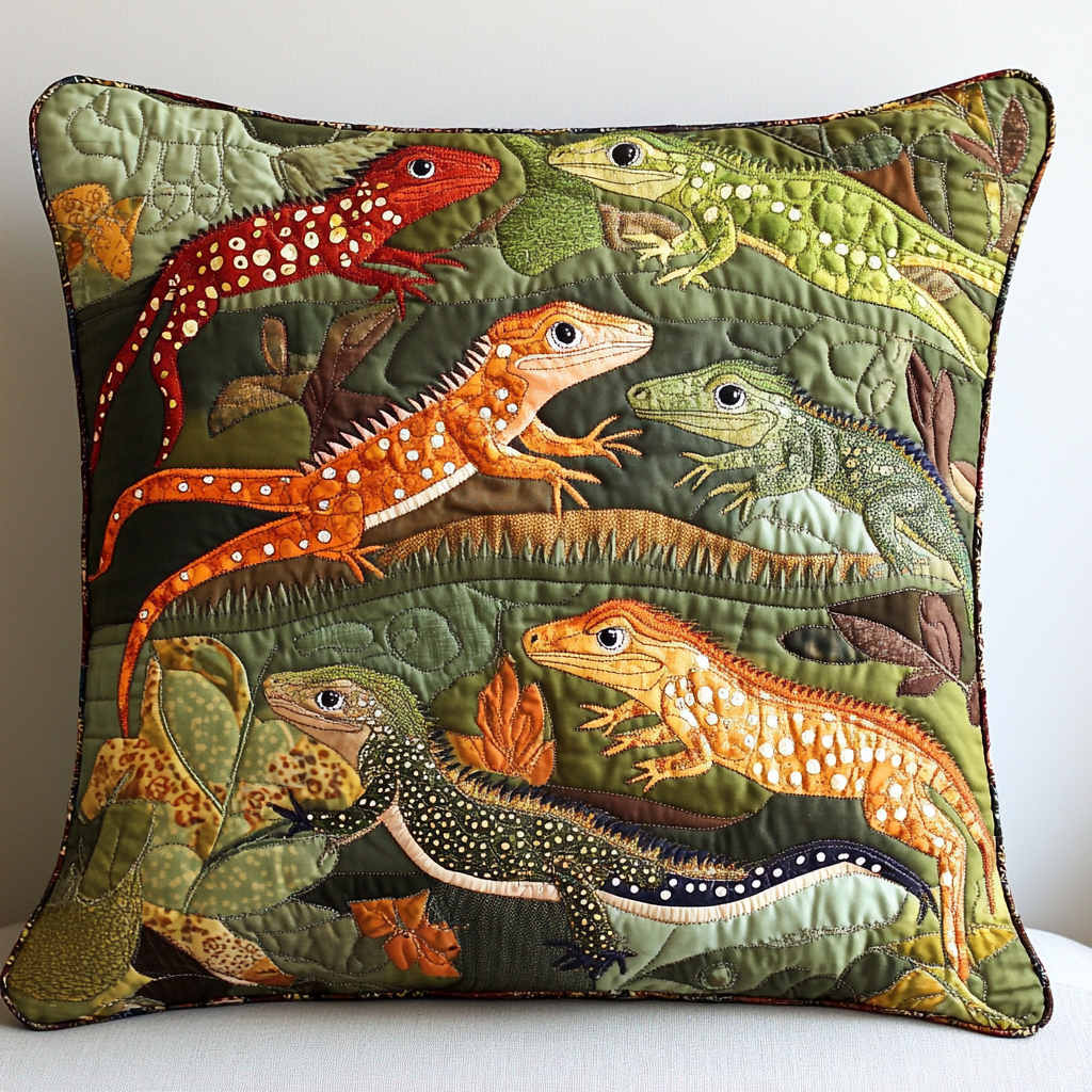 Lizard DAI190225221 Quilted Pillow Case