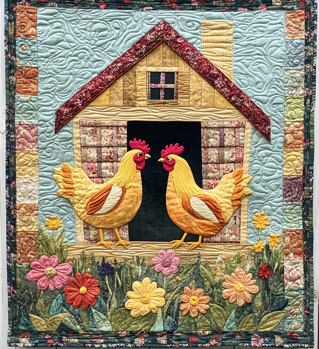 Chicken Coop DAI150125073 Quilt Blanket