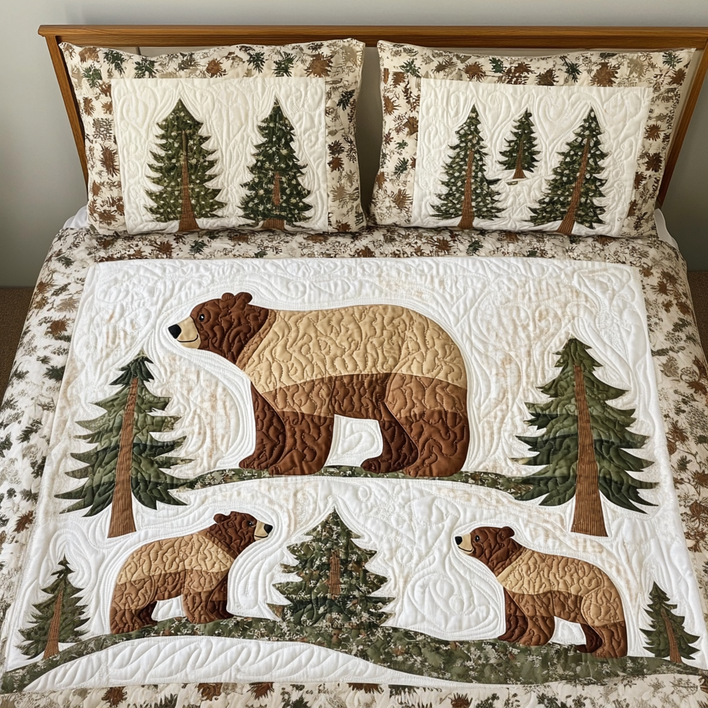 Woodland Bear DAI190225140 Quilt Bedding Set