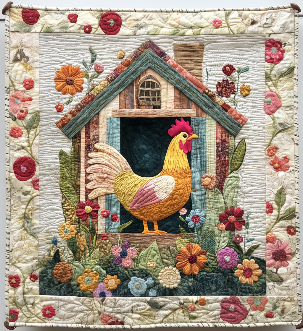 Chicken Coop DAI150125069 Quilt Blanket