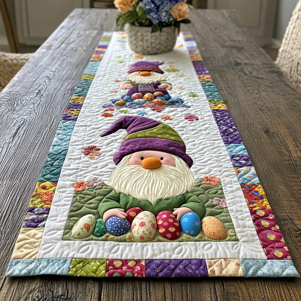 Easter Gnome DAI090125300 Quilted Table Runner