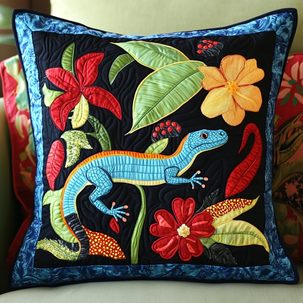 Lizard DAI190225223 Quilted Pillow Case