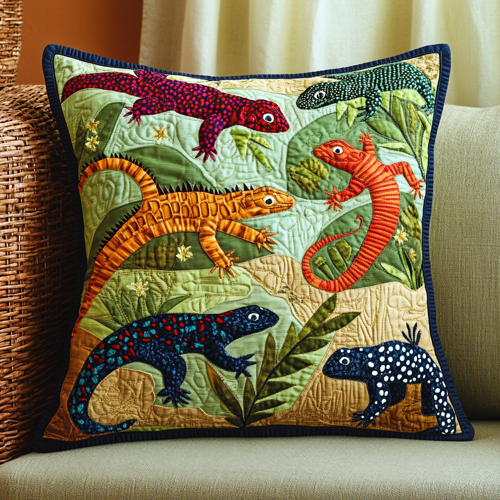 Lizard DAI190225217 Quilted Pillow Case