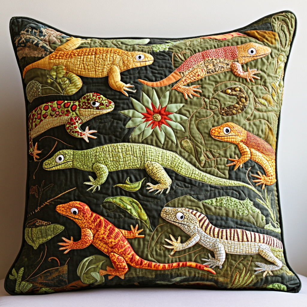 Lizard DAI190225220 Quilted Pillow Case