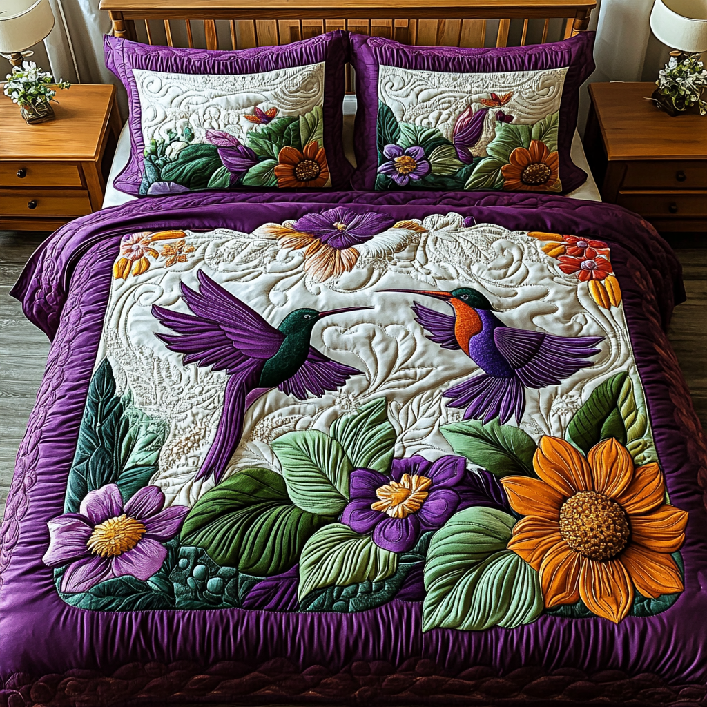Hummingbird DAI110225147 Quilt Bedding Set