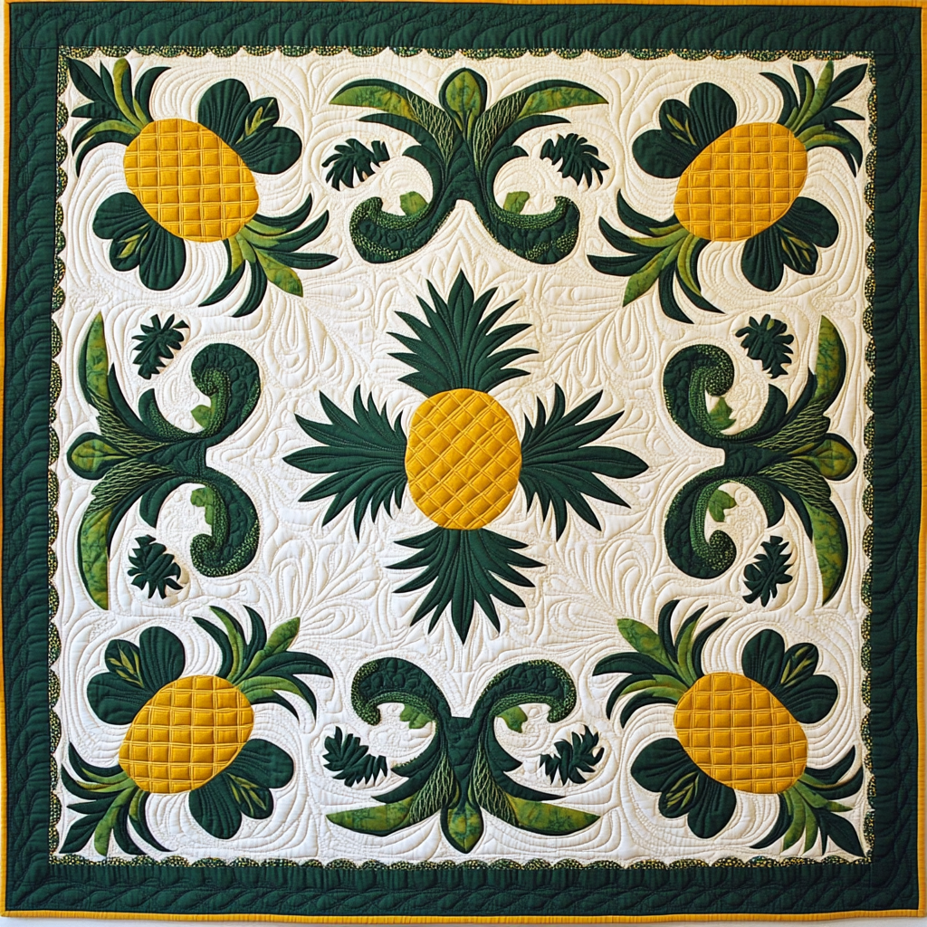 Hawaiian Pineapple DAI040225077 Quilt Blanket
