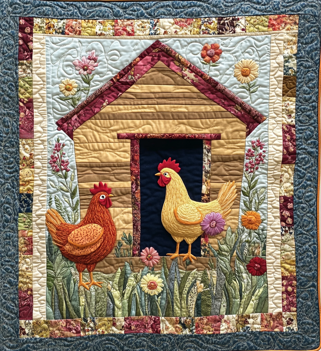 Chicken Coop DAI150125071 Quilt Blanket