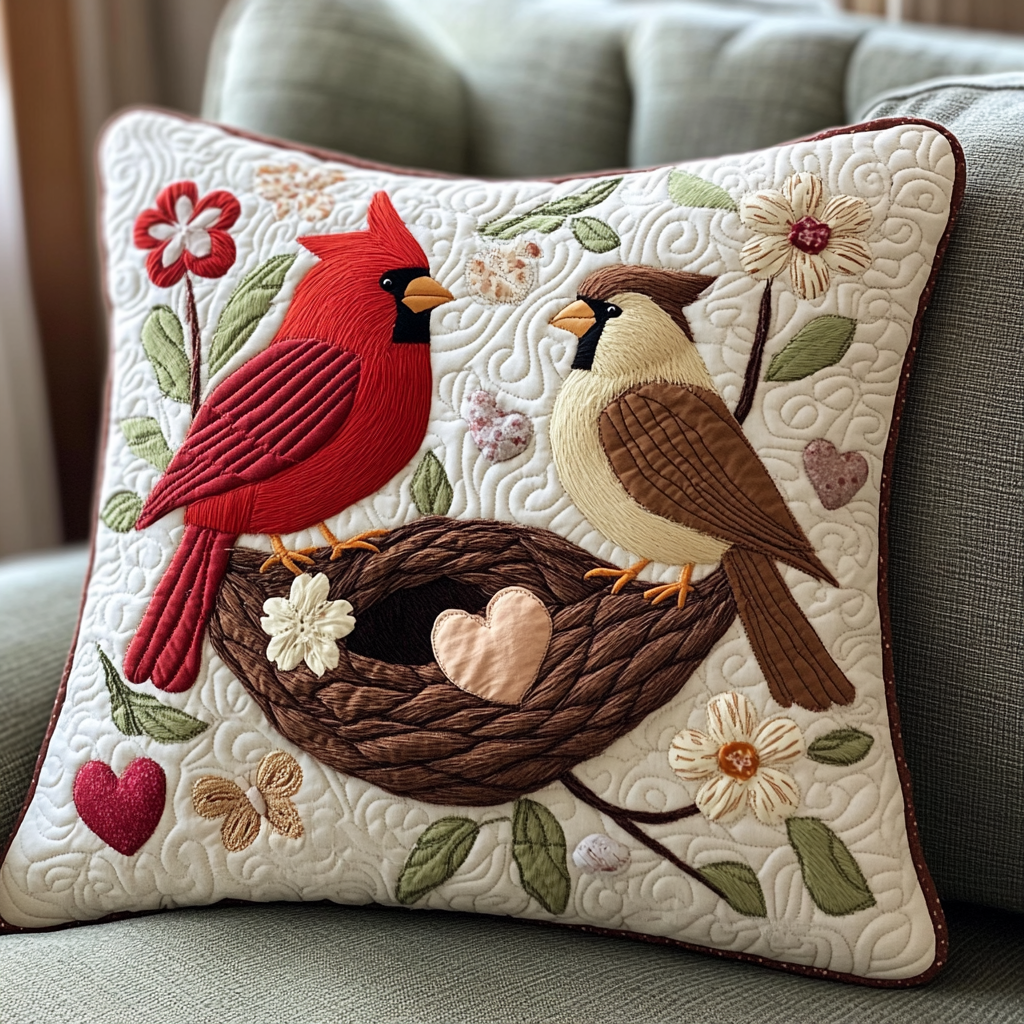 Cardinal Love DAI040225321 Quilted Pillow Case