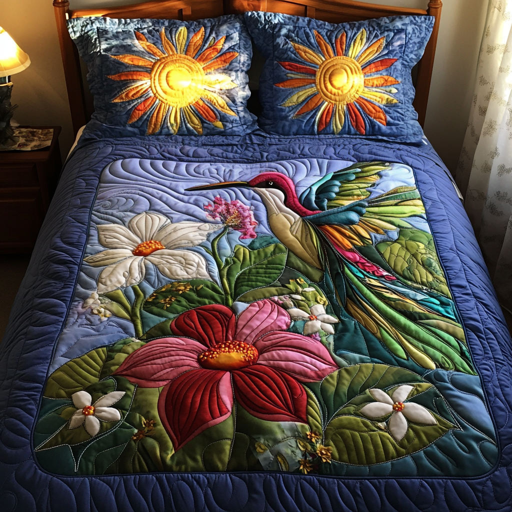 Hummingbird DAI110225132 Quilt Bedding Set