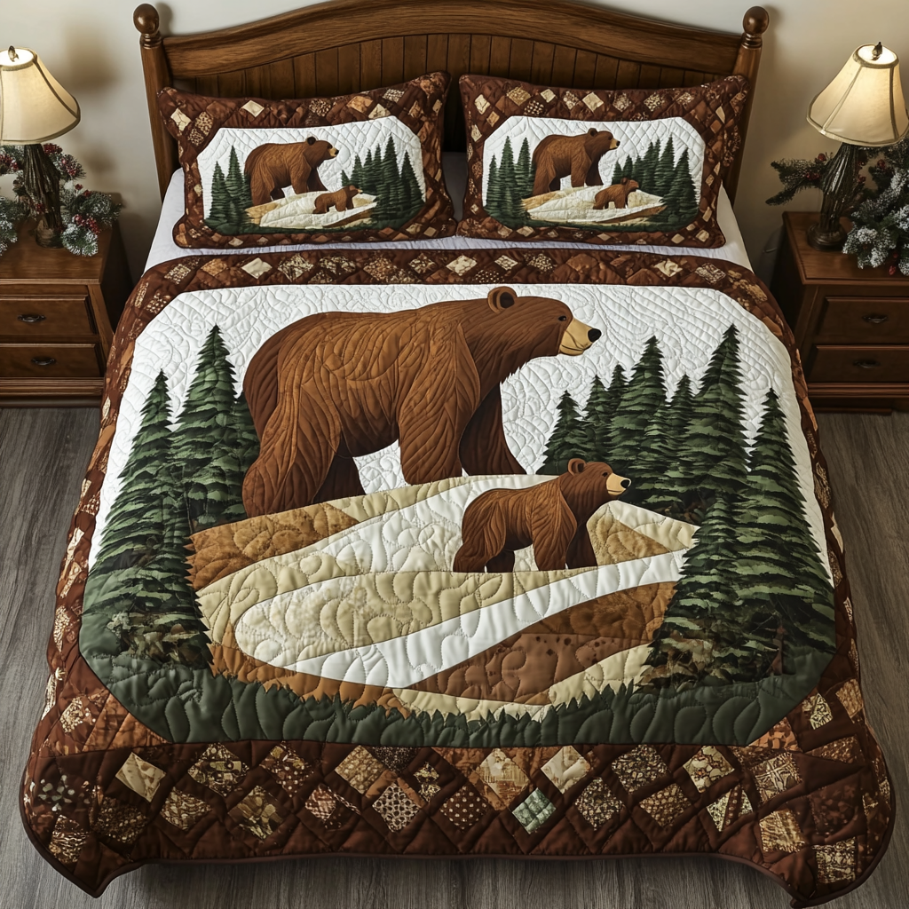 Woodland Bear DAI190225141 Quilt Bedding Set