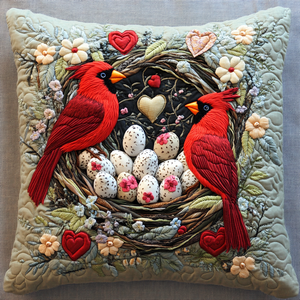 Cardinal Love DAI040225316 Quilted Pillow Case