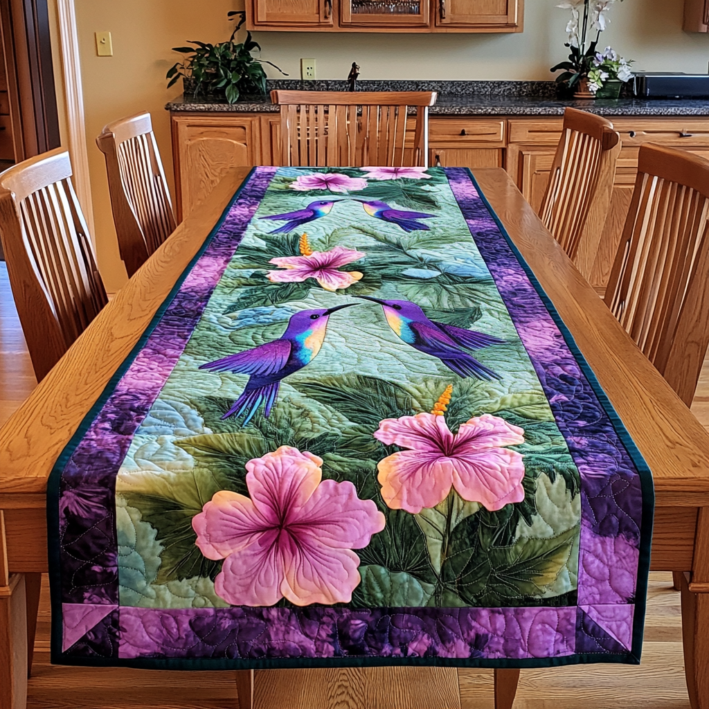 Hummingbird DAI110225341 Quilted Table Runner