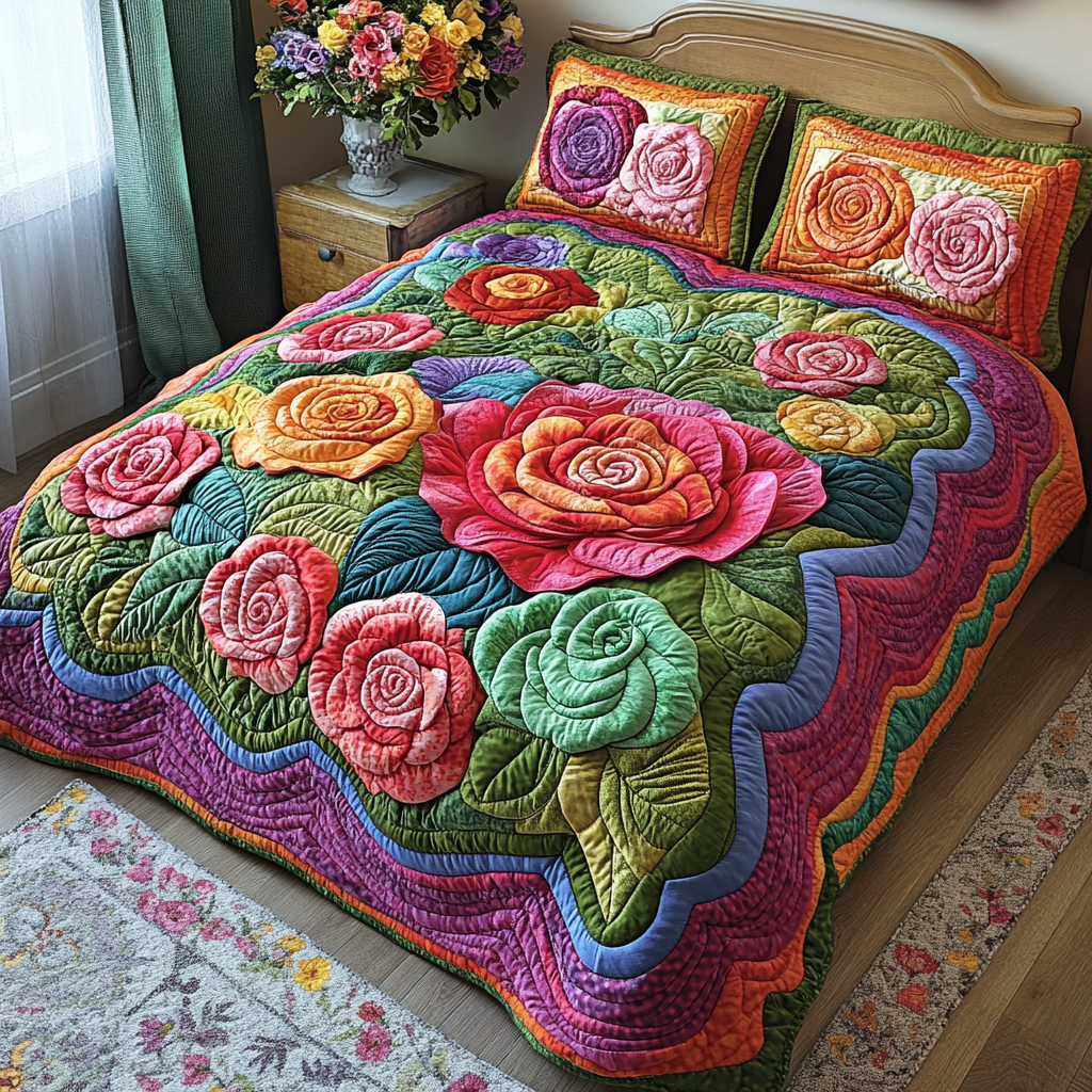 Rose Flower DAI190225182 Quilt Bedding Set
