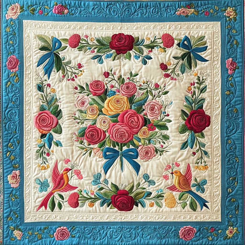 Flower Bouquet DAI110225045 Quilt Blanket