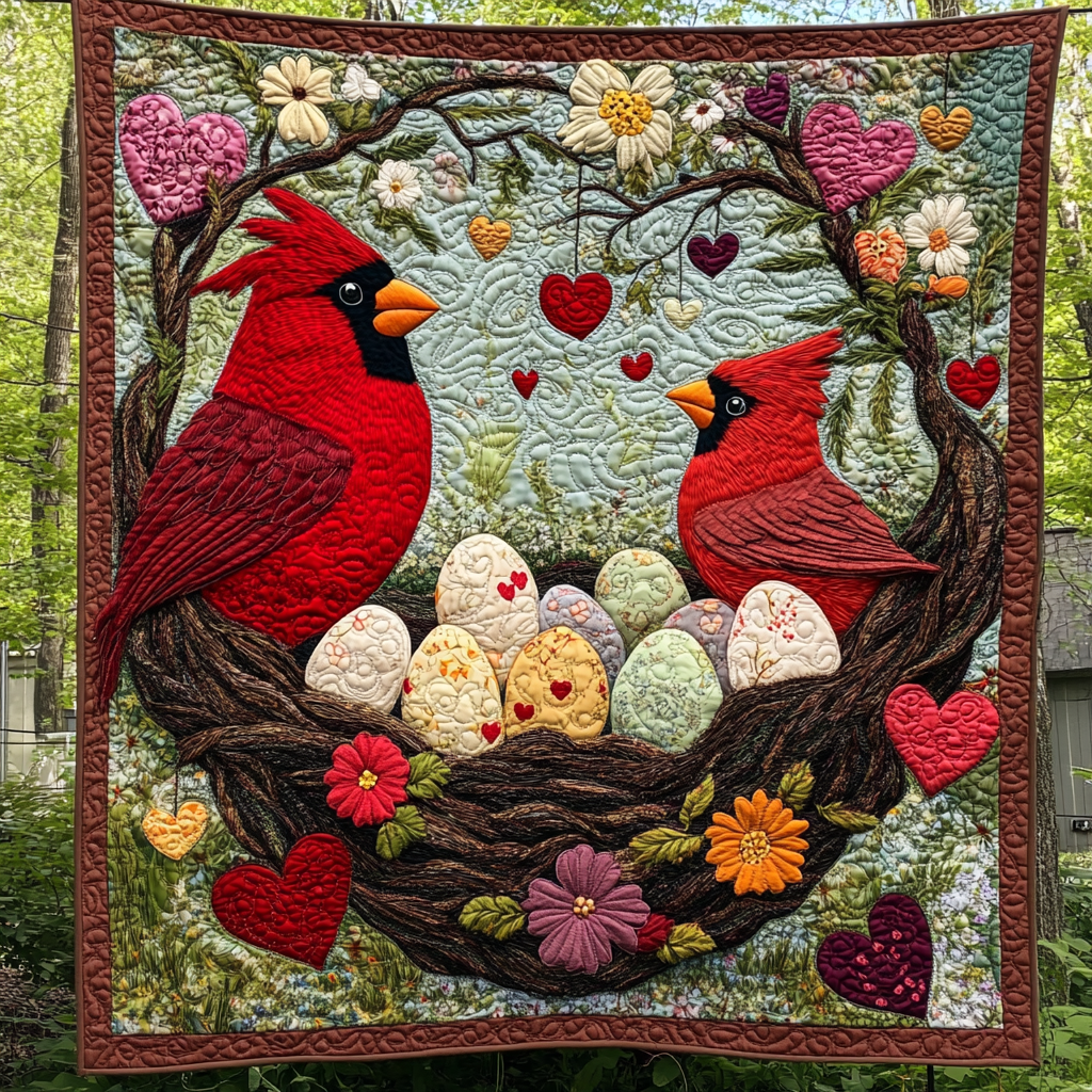 Valentine Cardinal DAI150125094 Quilt Blanket
