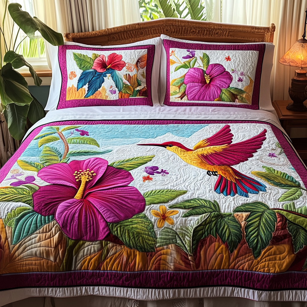 Hummingbird DAI110225192 Quilt Bedding Set