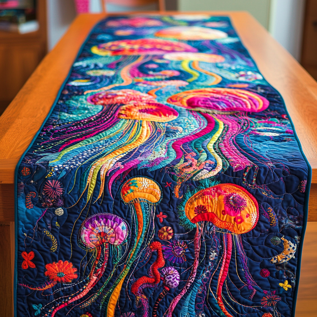 Jellyfish DAI110225368 Quilted Table Runner