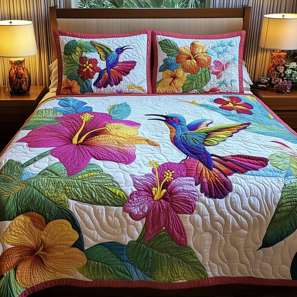 Hummingbird DAI110225195 Quilt Bedding Set