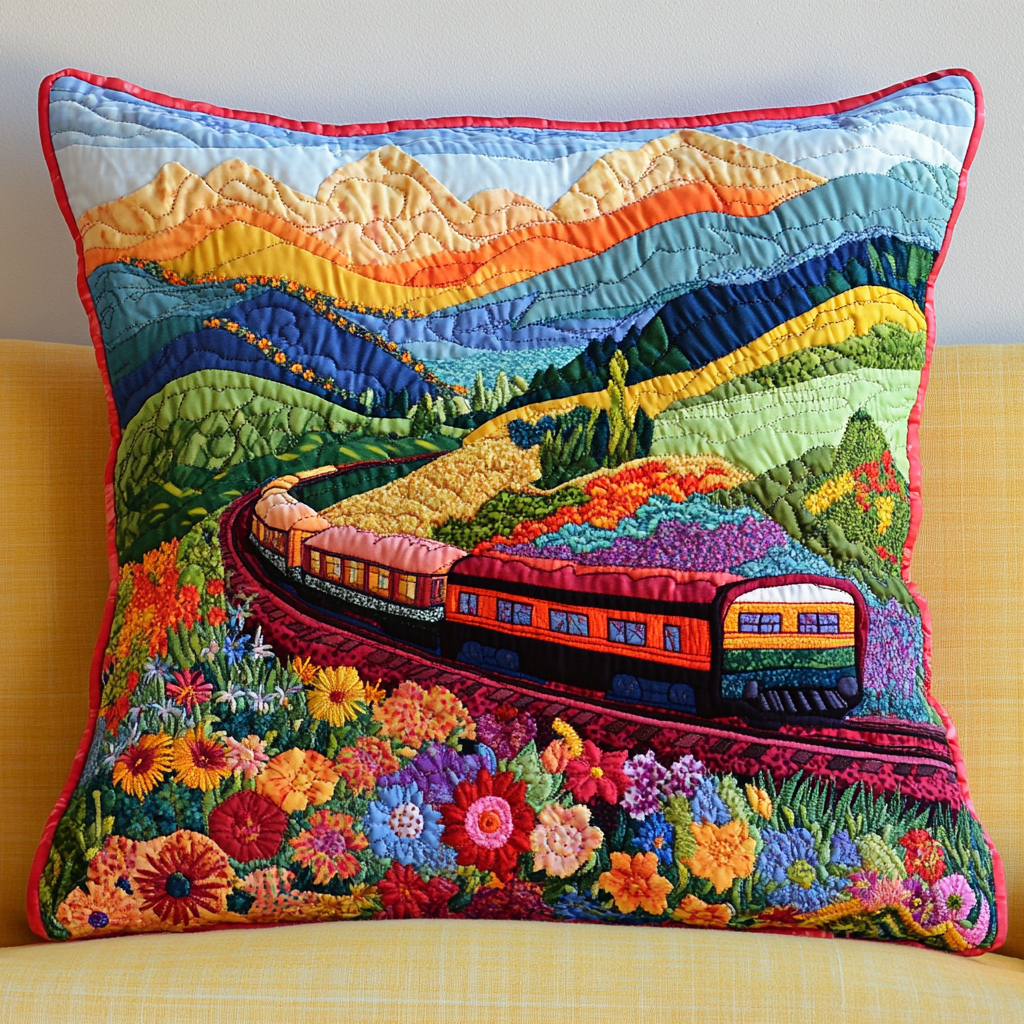 Train DAI110225296 Quilted Pillow Case
