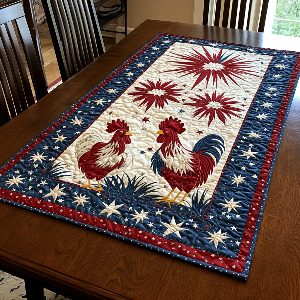 Patriotic Chicken DAI110225377 Quilted Table Runner