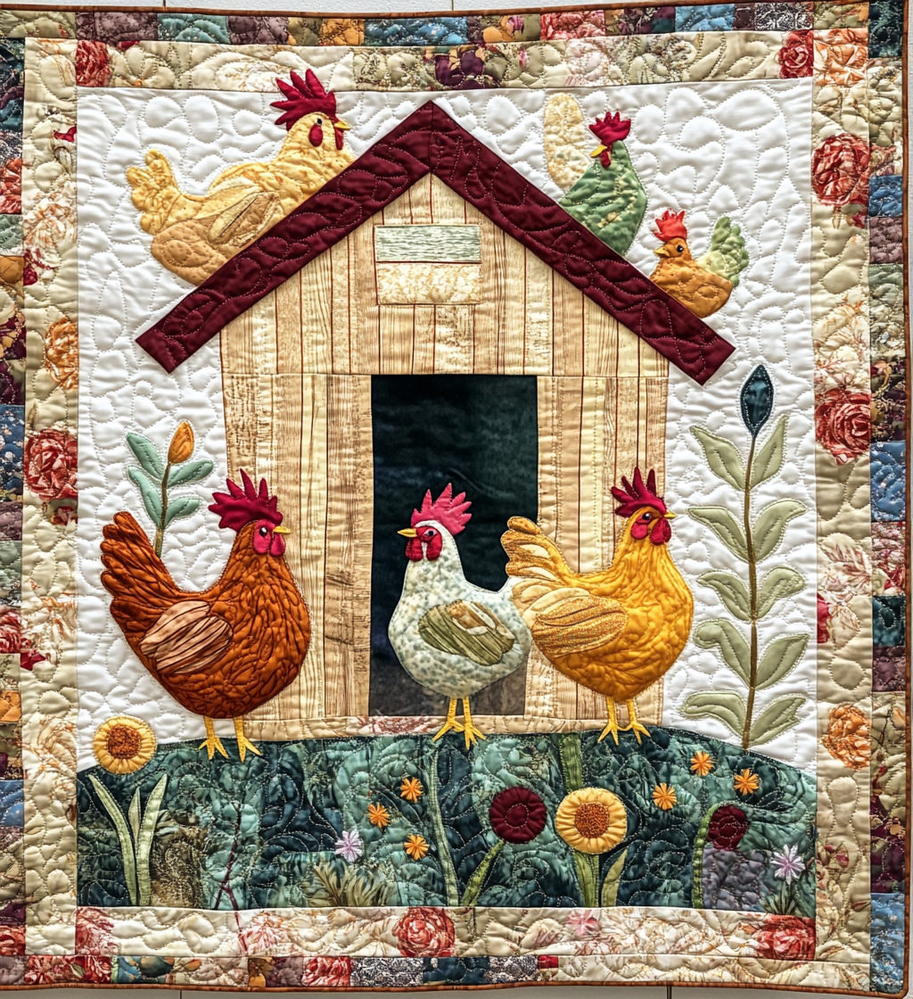Chicken Coop DAI150125072 Quilt Blanket
