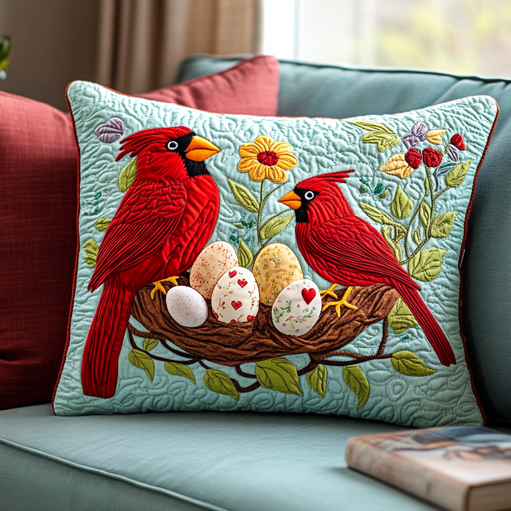Cardinal Love DAI040225319 Quilted Pillow Case