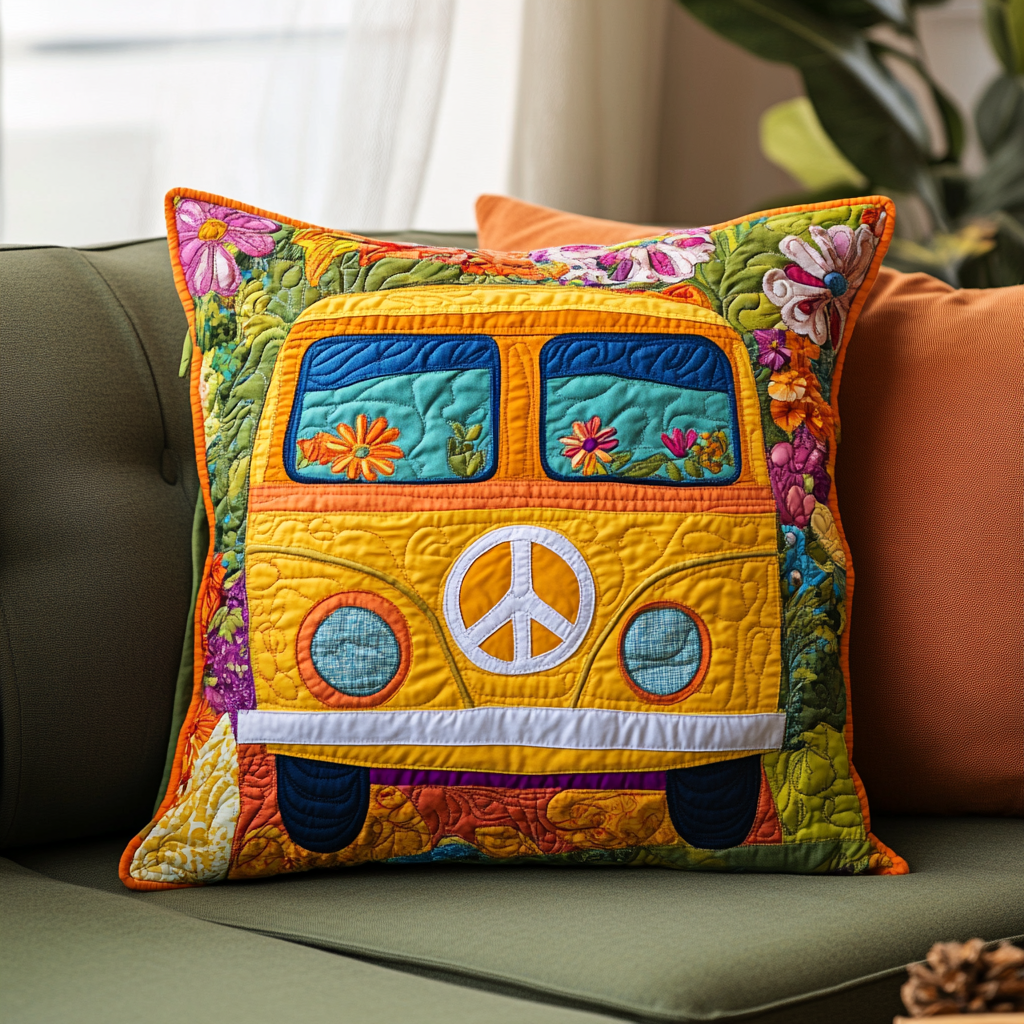 Camping Caravan DAI190225198 Quilted Pillow Case