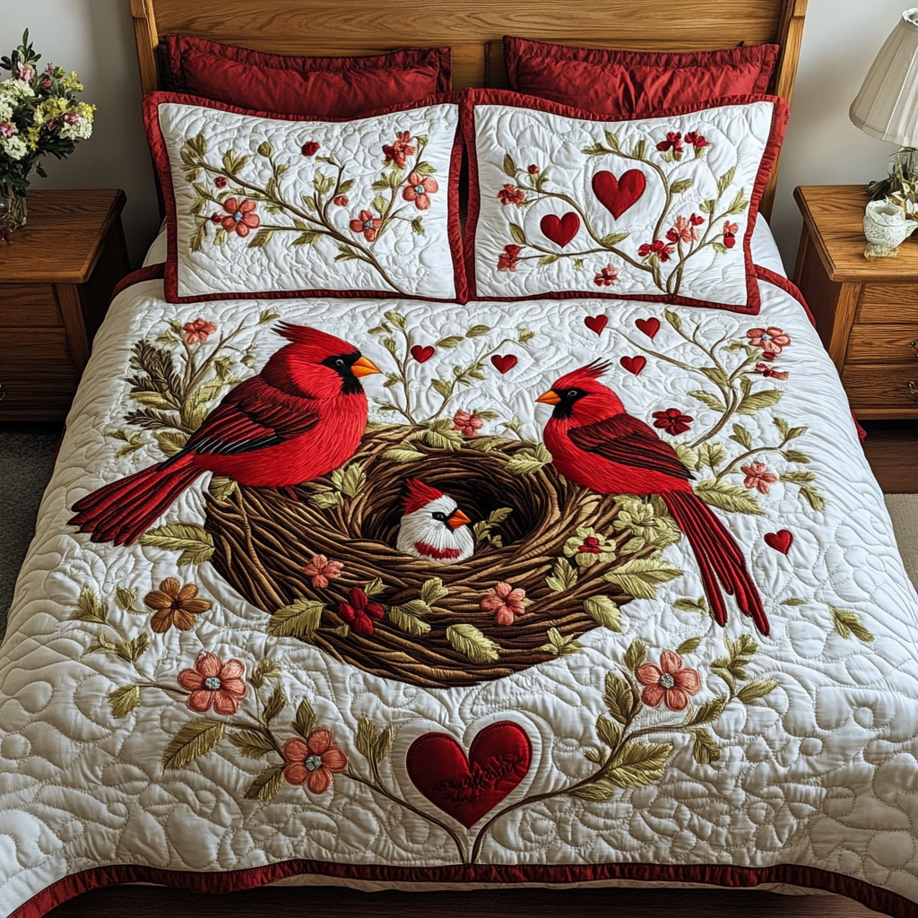 Valentine Cardinal DAI150125270 Quilt Bedding Set