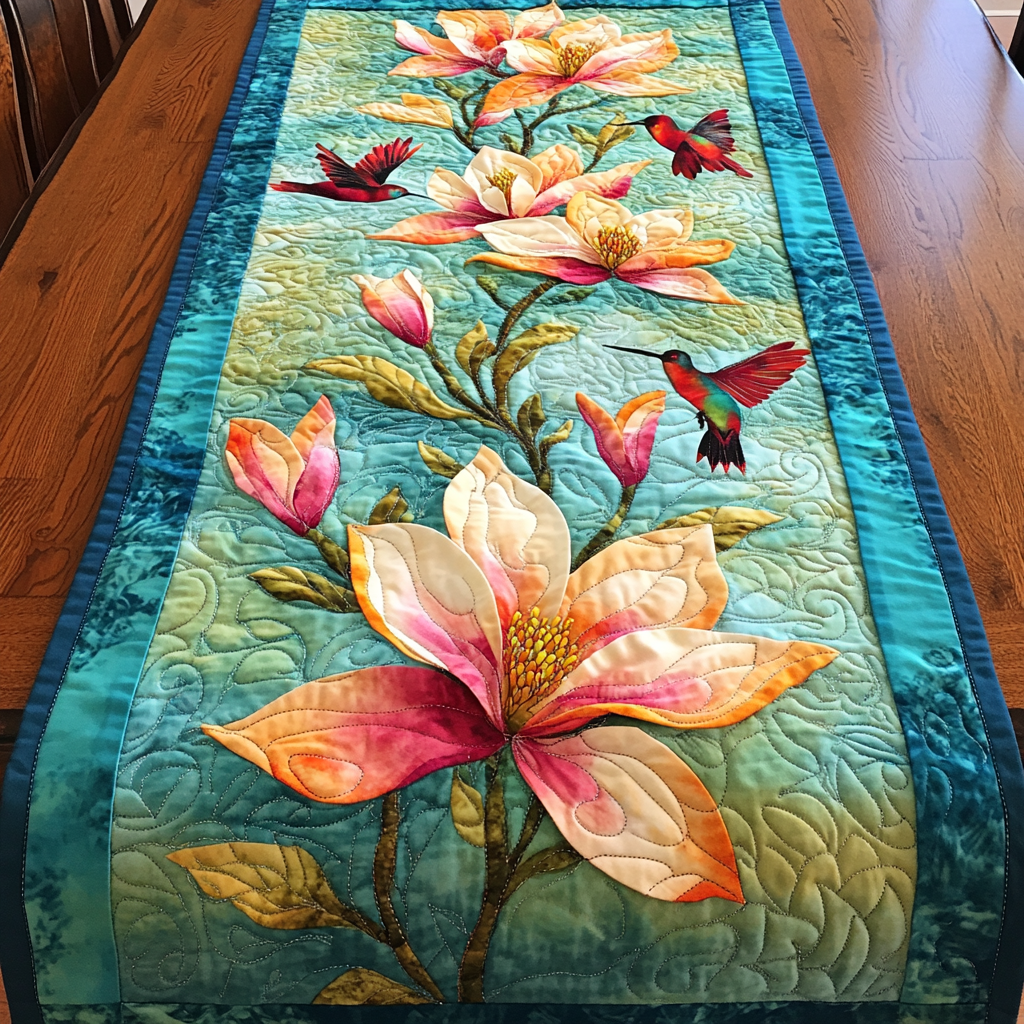Hummingbird Magnolia DAI190225243 Quilted Table Runner