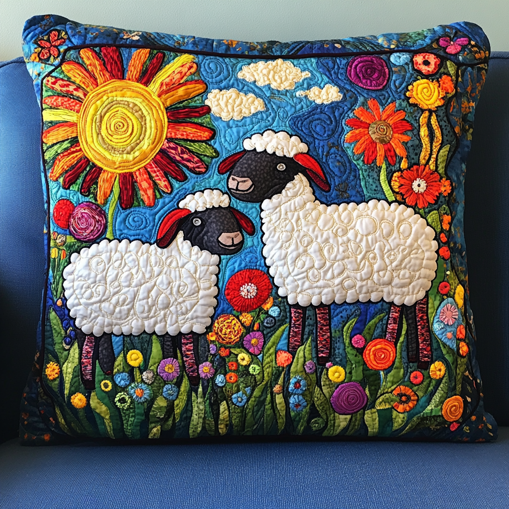 Sheep DAI190225213 Quilted Pillow Case