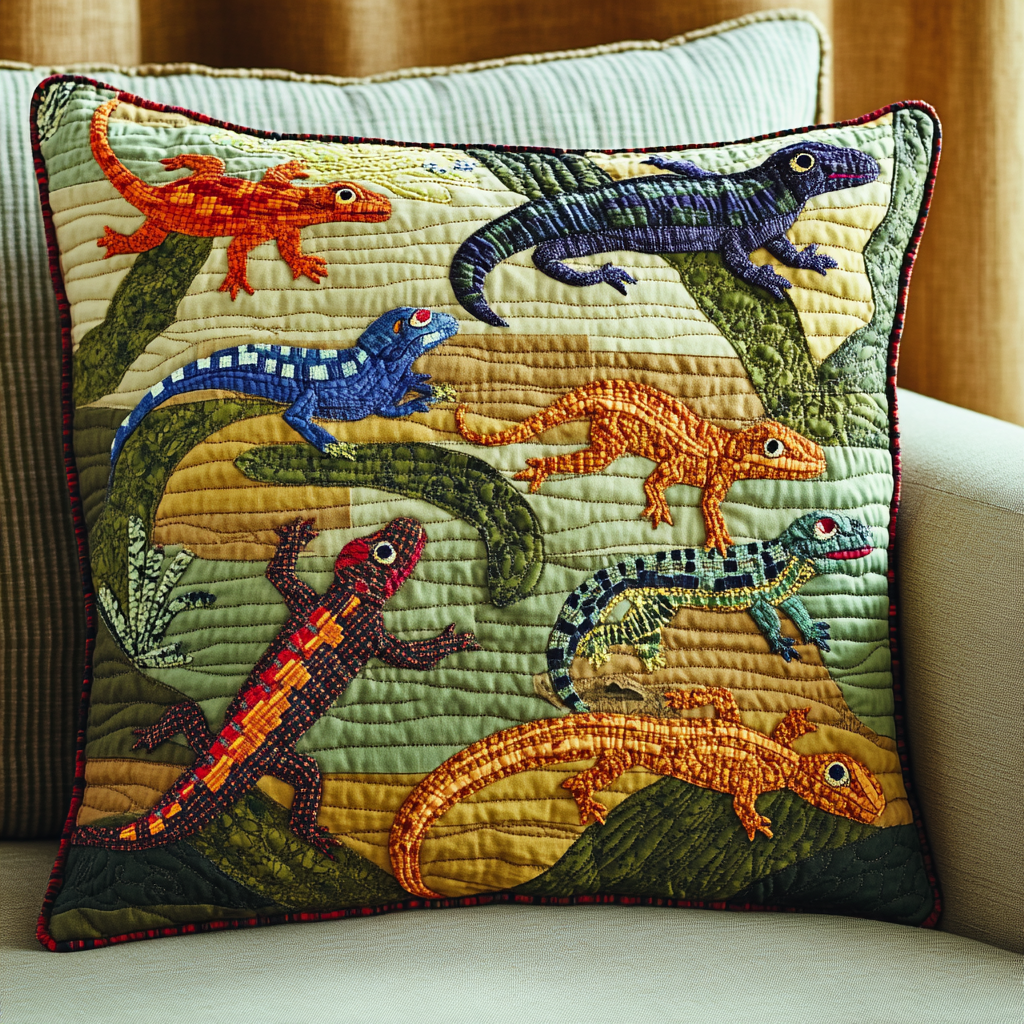 Lizard DAI190225218 Quilted Pillow Case