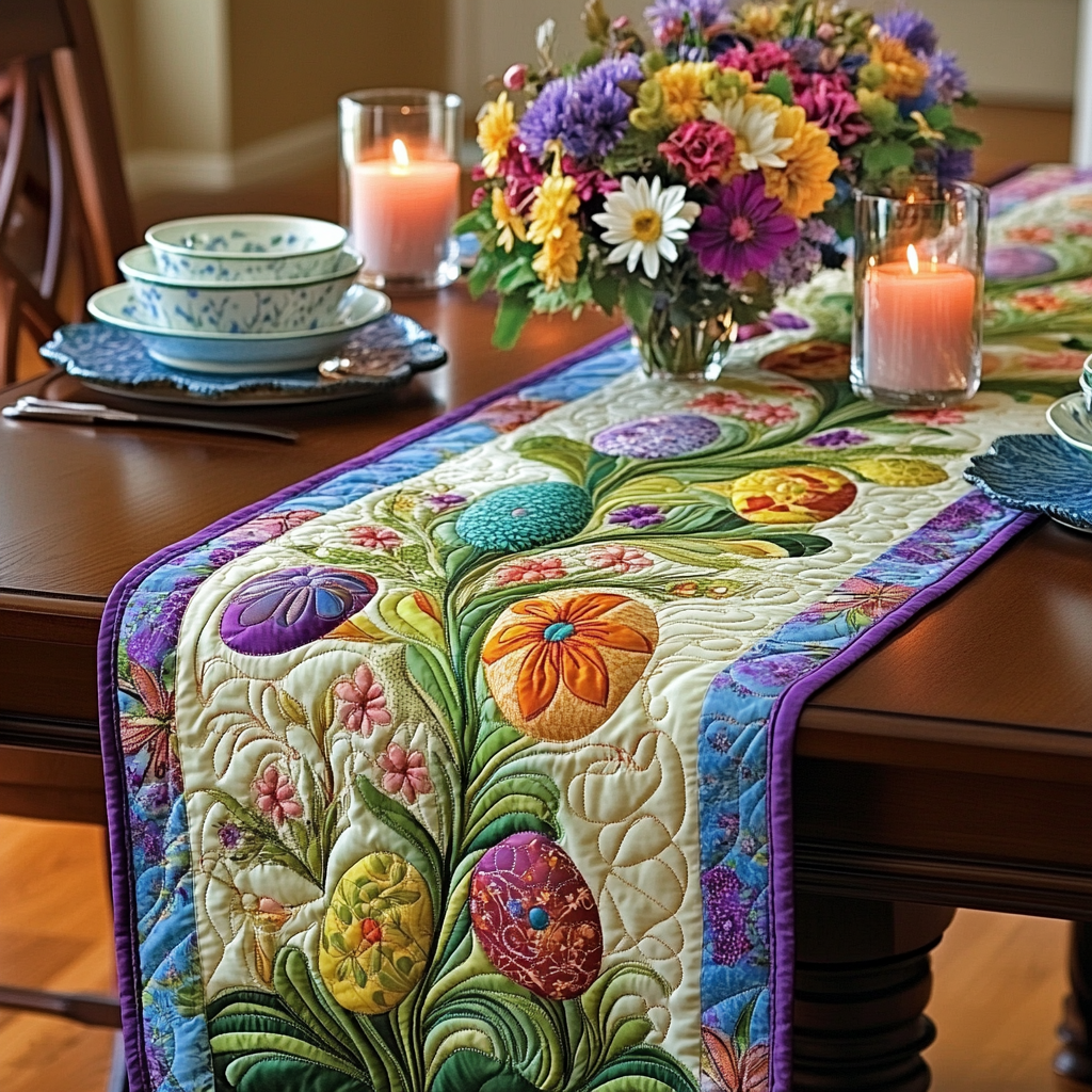 Easter Egg DAI190225288 Quilted Table Runner
