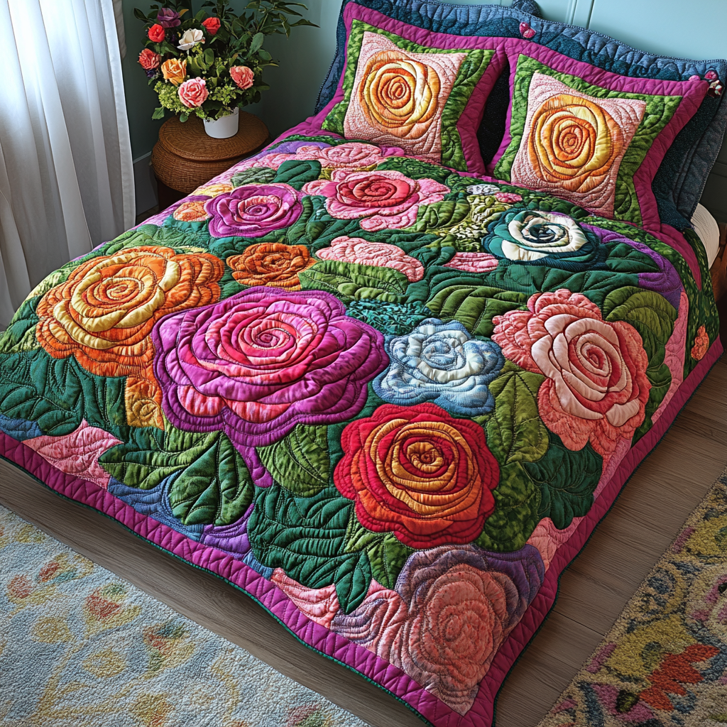 Rose Flower DAI190225181 Quilt Bedding Set