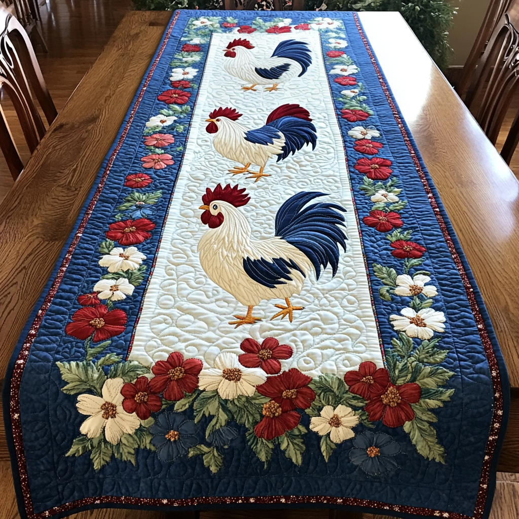 Patriotic Chicken DAI110225379 Quilted Table Runner