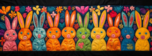 Rabbit TAI020324020 Quilted Table Runner