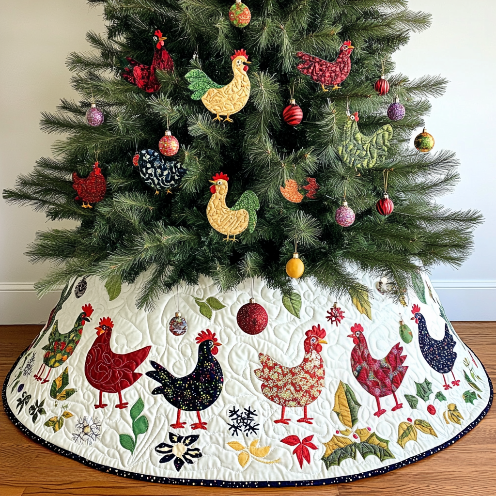 Chicken DAI090924074 Quilted Tree Skirt