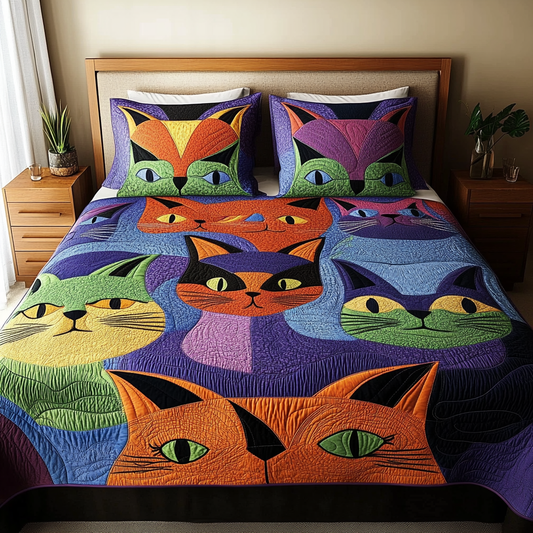 Abstract Cat TAI111124020 Quilt Bedding Set