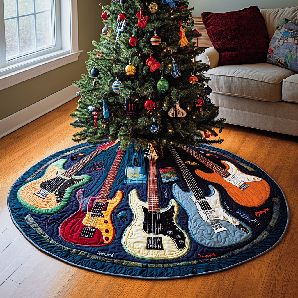 Guitar TAI041024098 Quilted Tree Skirt