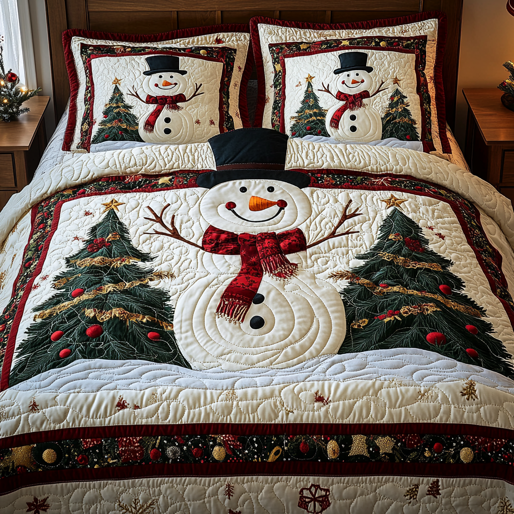 Christmas Snowman TAI201124047 Quilt Bedding Set