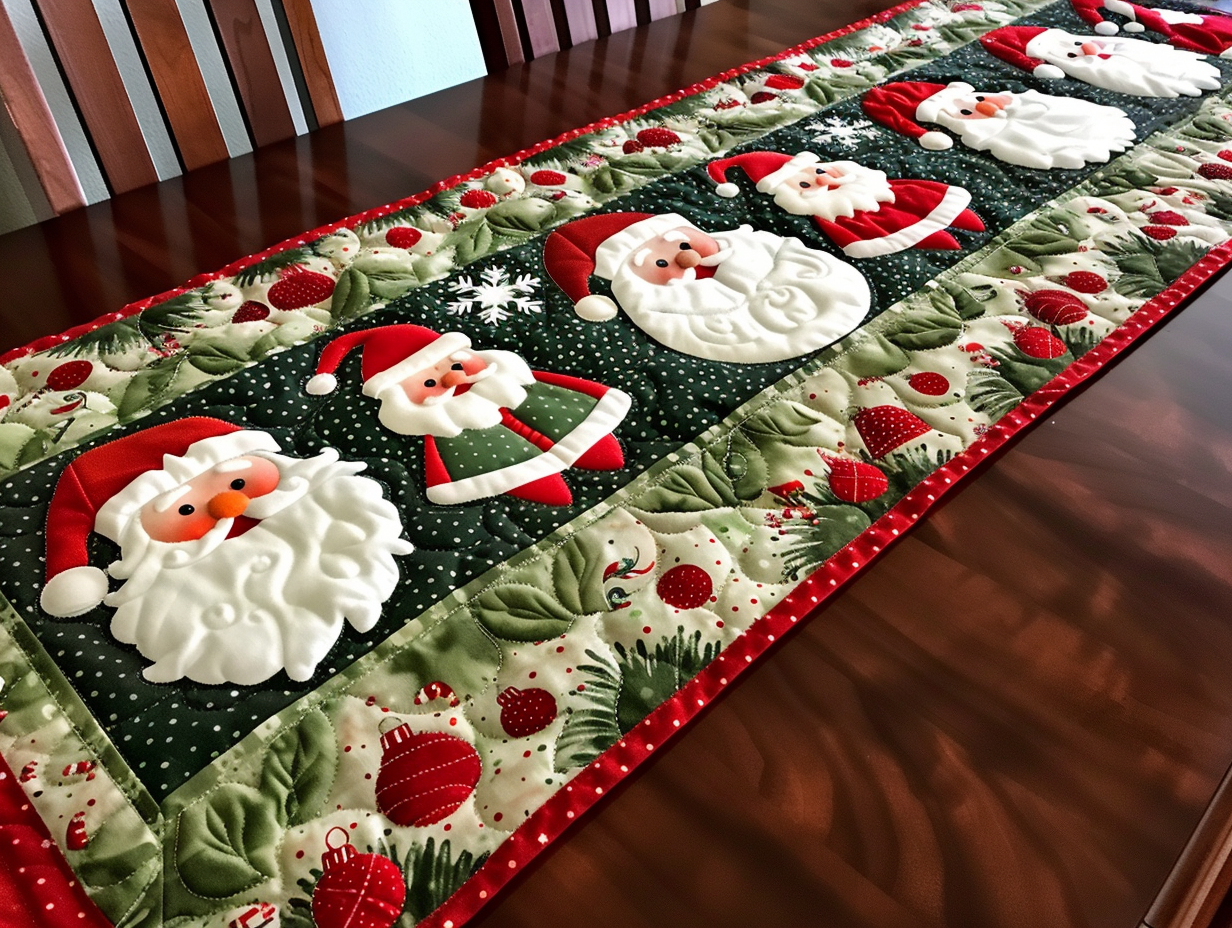 Christmas Santa TAI010824001 Quilted Table Runner